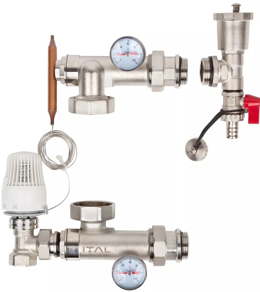 ITAL MG1-B 1"x3/4" терм. клапан угловой, без насоса