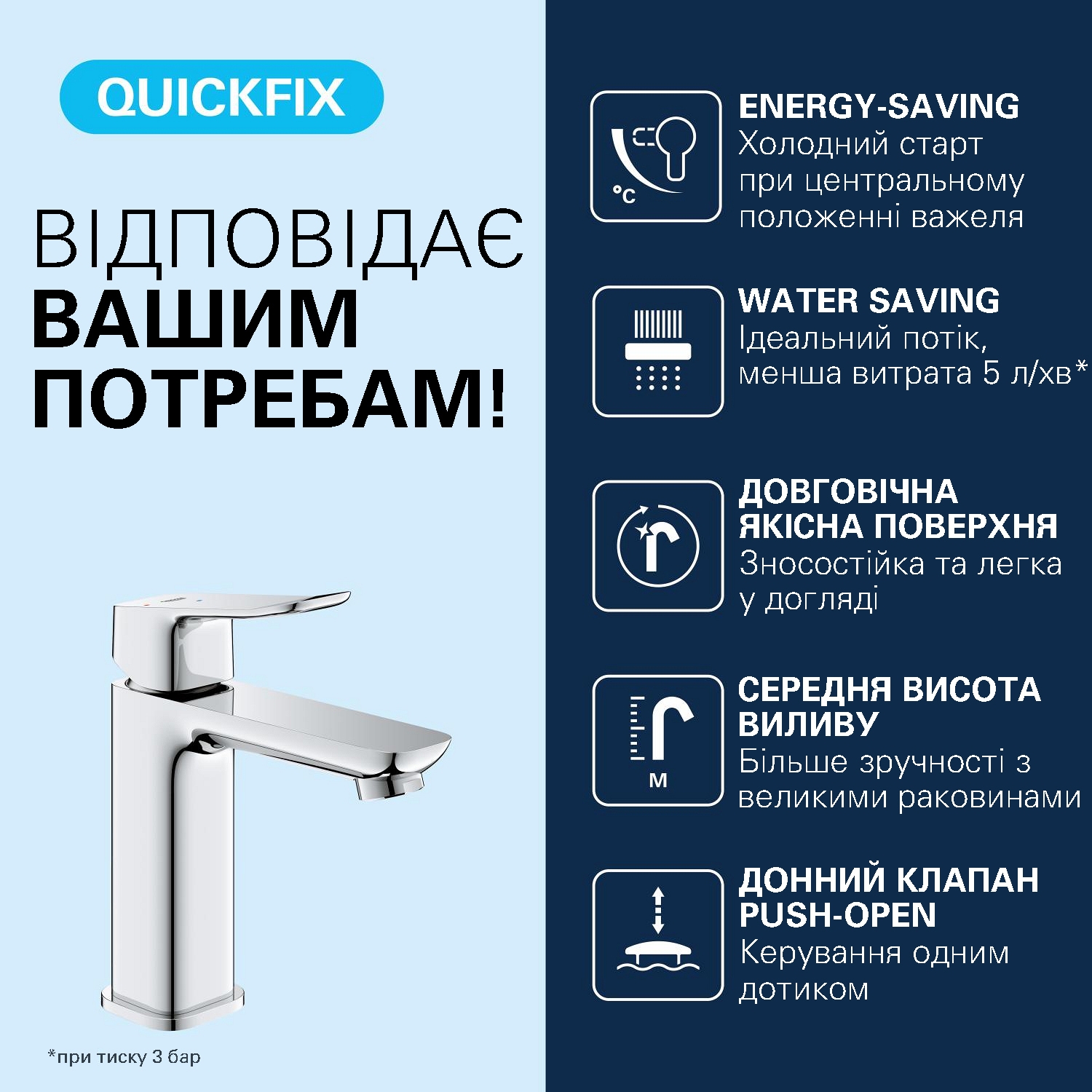 Смеситель Grohe QuickFix Dice ES M-Size 1018360000 обзор - фото 8
