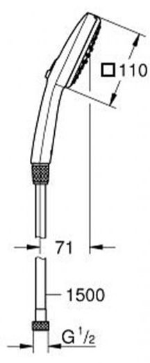Grohe Vitalio Comfort 110 26973001 Габаритні розміри