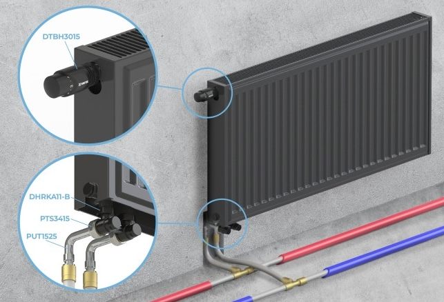 Узел нижнего подключения Raftec 1/2"x3/4" угловой, Black (DHRKA11-B) цена 940 грн - фотография 2