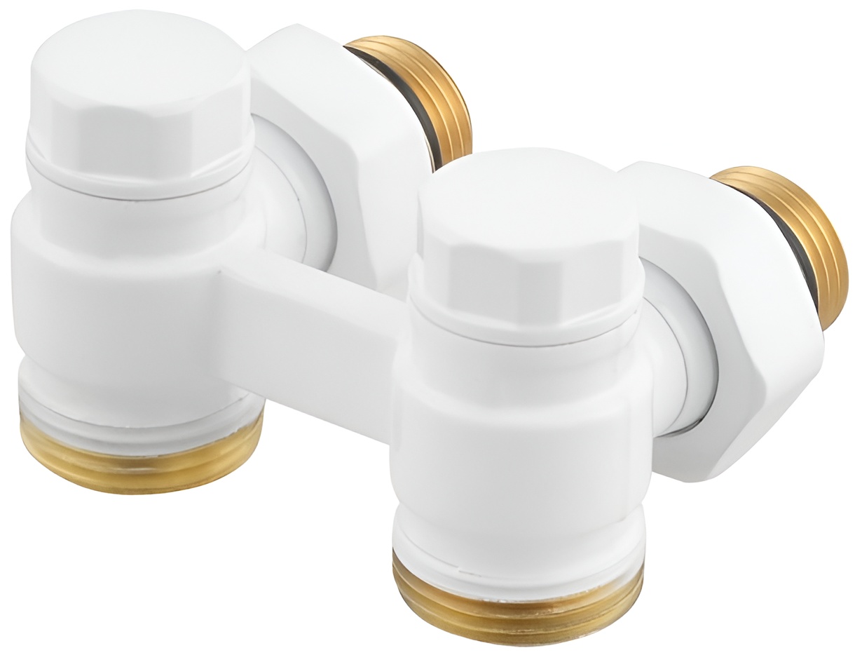 в продаже Узел нижнего подключения Raftec 1/2"x3/4" угловой, White (DHRKA11-W) - фото 3