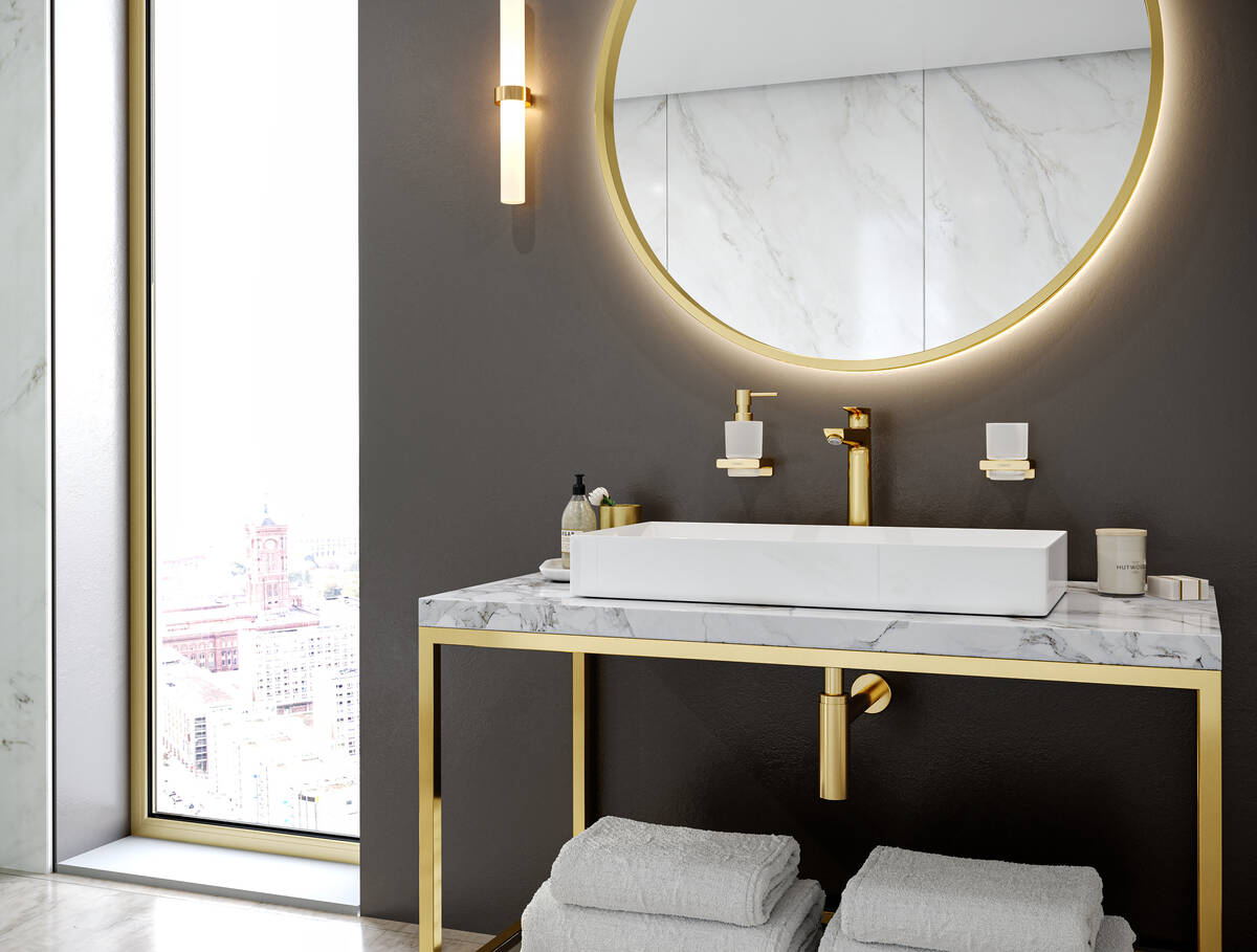 Стакан для зубных щёток Hansgrohe AddStoris Polished Gold Optic 41749990 цена 2969 грн - фотография 2