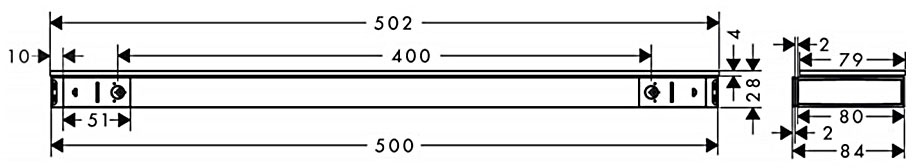 Hansgrohe Rainfinity Brushed Black Chrome 26844340 Габаритні розміри