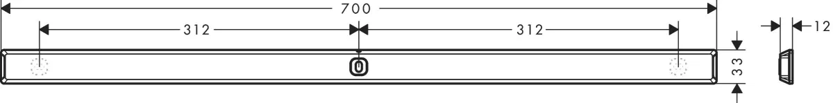 Hansgrohe WallStoris Planet Edition 70,0x3.3x1,2 см Sand 28911210 Габаритні розміри