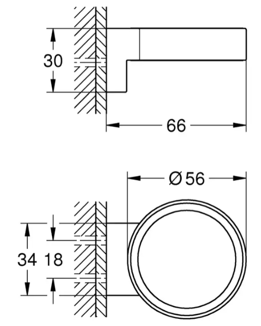 Grohe Selection 41217KF0 Габаритные размеры