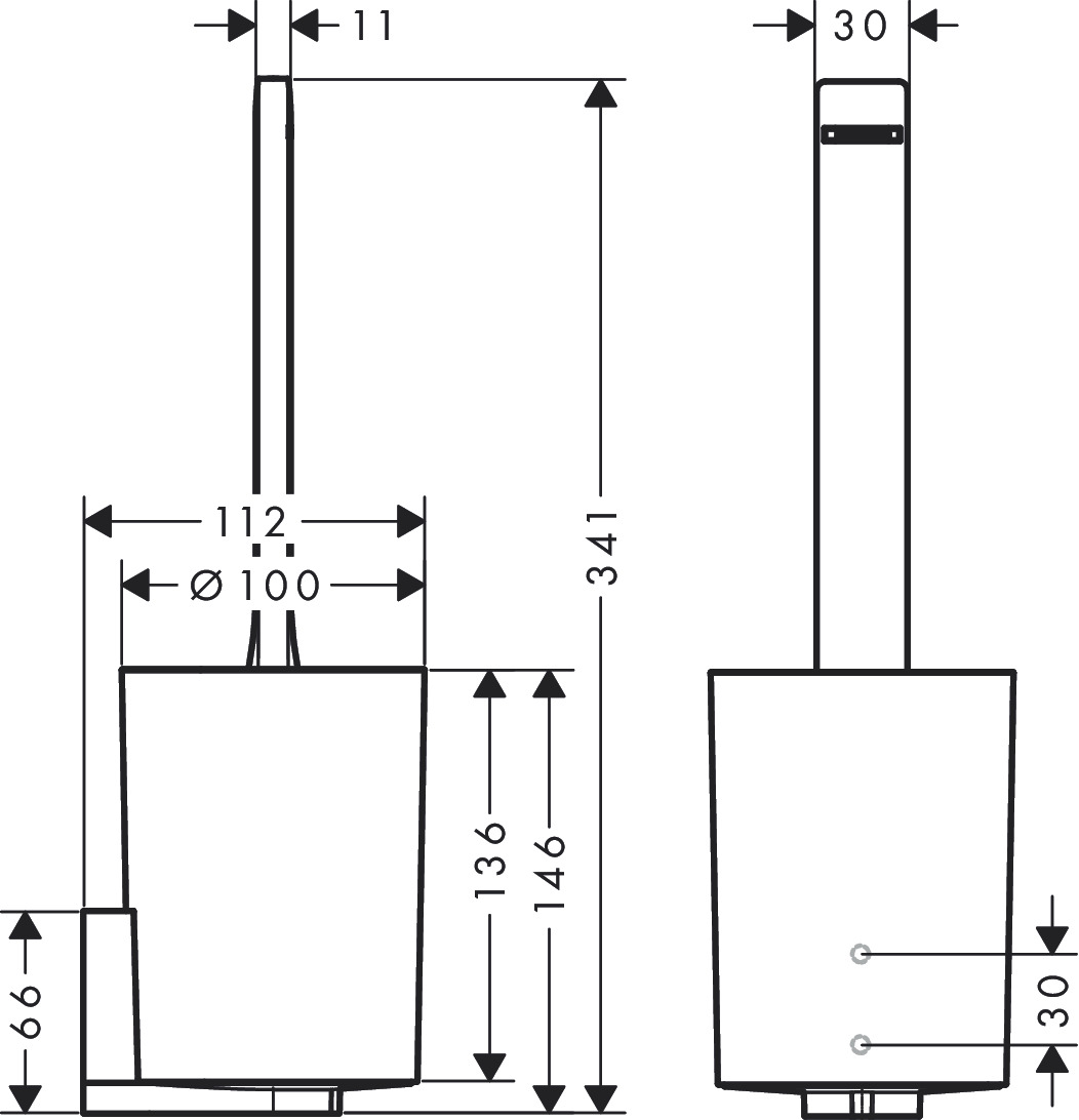 Hansgrohe WallStoris Matt White 27927700 Габаритні розміри