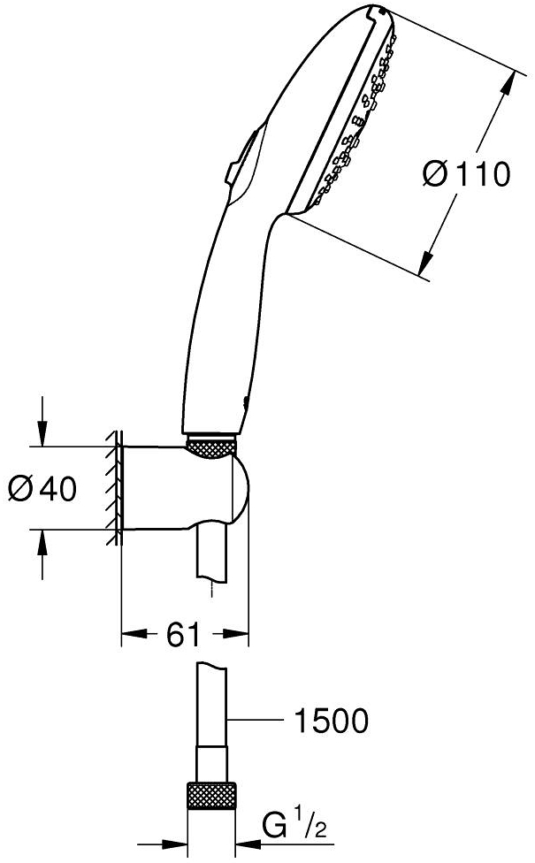 Grohe Tempesta 110 26920003 Габаритные размеры