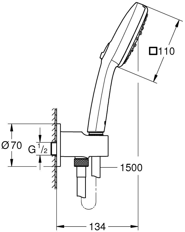 Grohe Tempesta Cube 110 26910003 Габаритные размеры