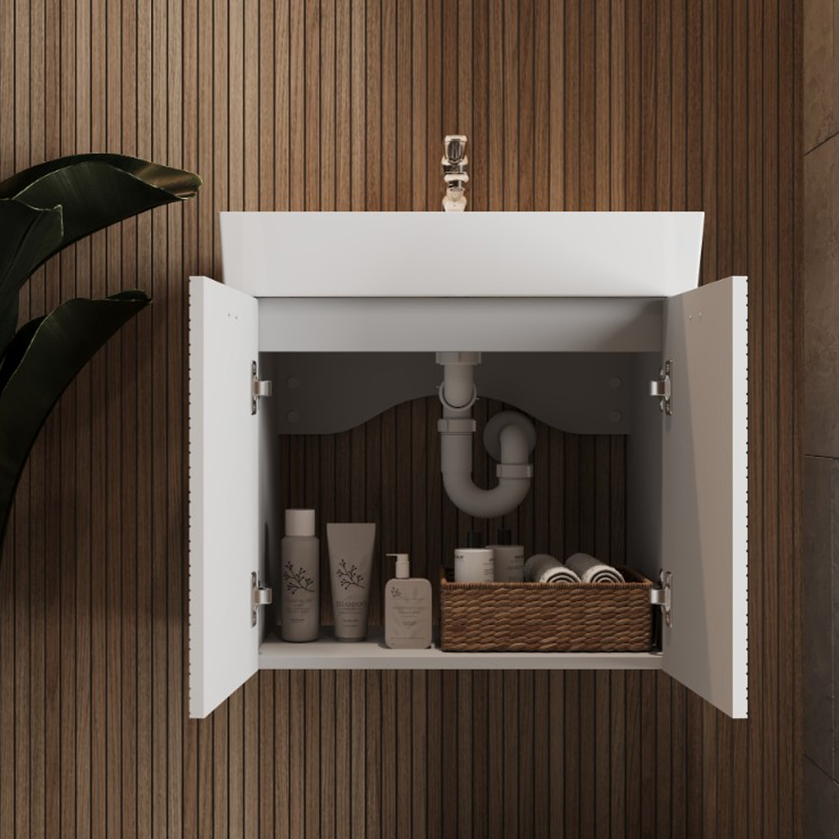 Тумба с умывальником Devit Flow, 60 см (484060W) обзор - фото 8