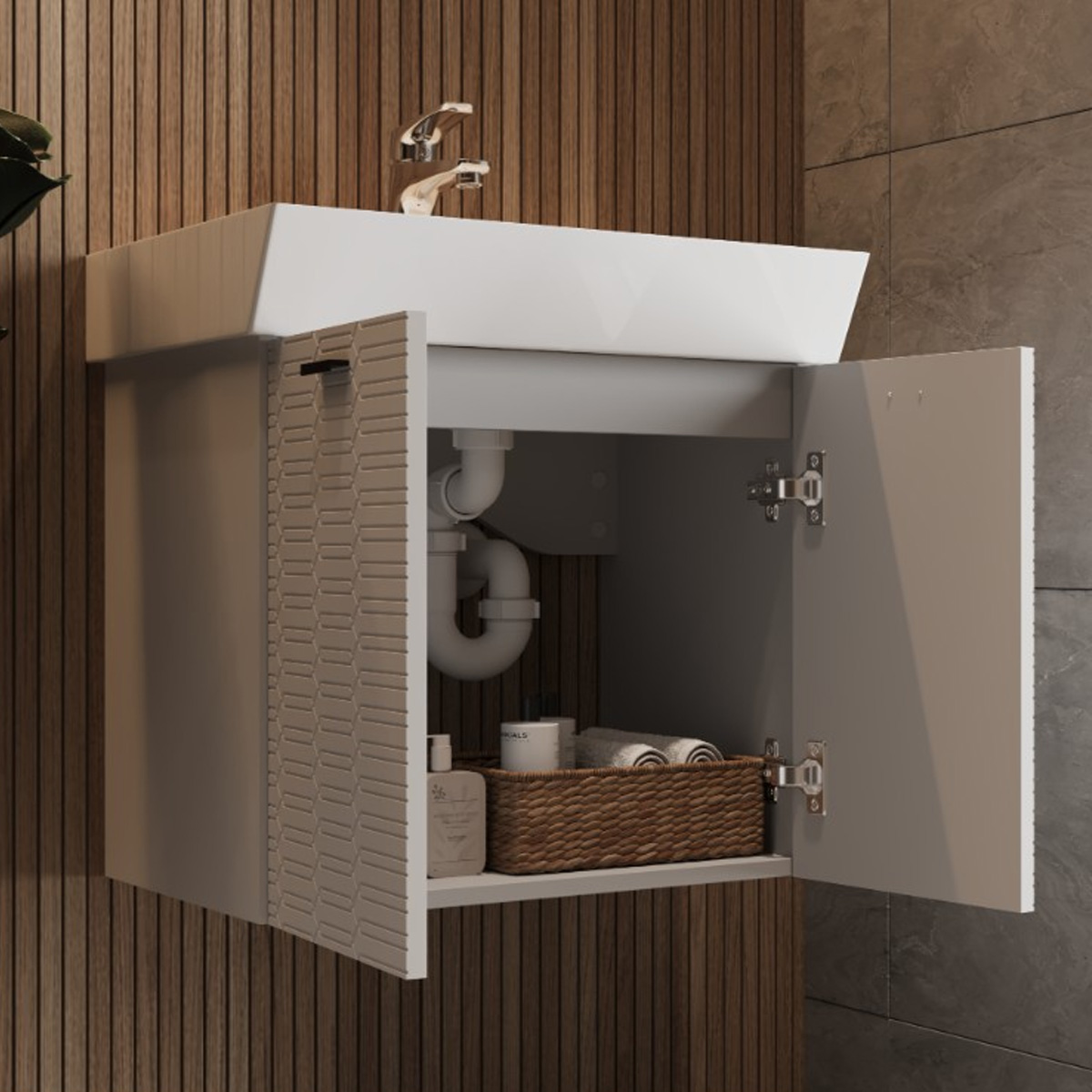 Тумба с умывальником Devit Flow, 50 см (484050W) внешний вид - фото 9