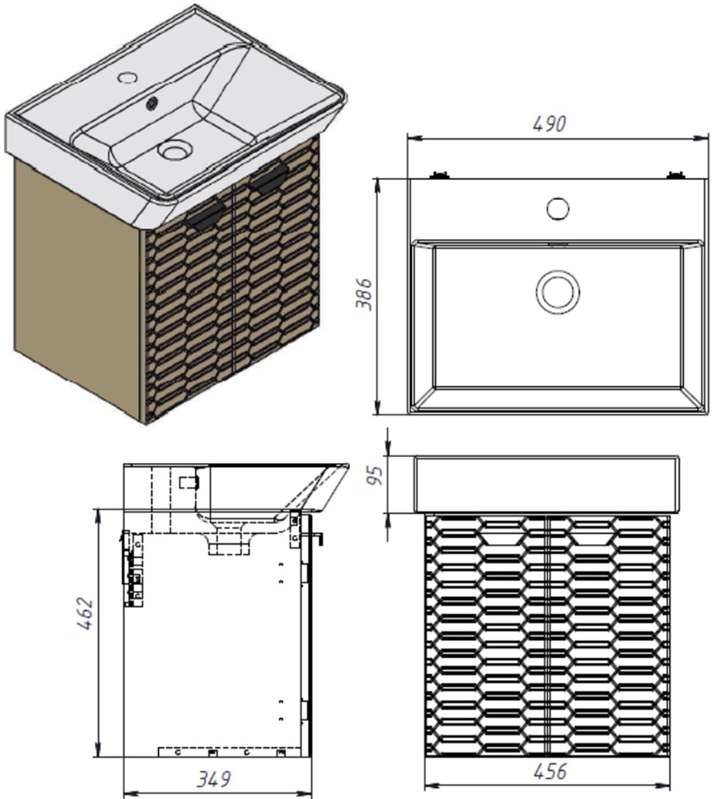 Devit Flow, 50 см (484050A) Габаритные размеры