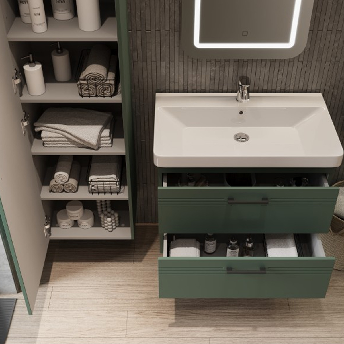 Тумба з умивальником Devit Urbanis, 80 см (454080E) огляд - фото 8