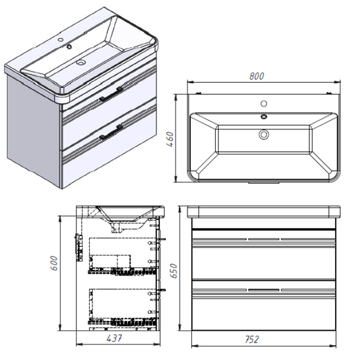 Devit Urbanis, 80 см (454080E) Габаритні розміри