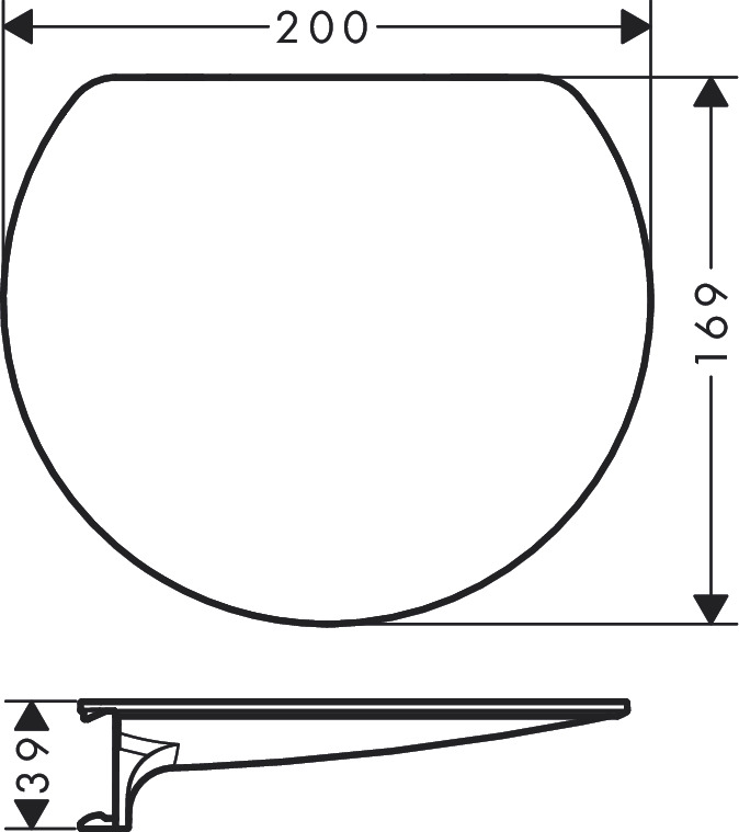 Hansgrohe WallStoris 20.0x16.9x3.9 см, Matt Black 27915670 Габаритные размеры