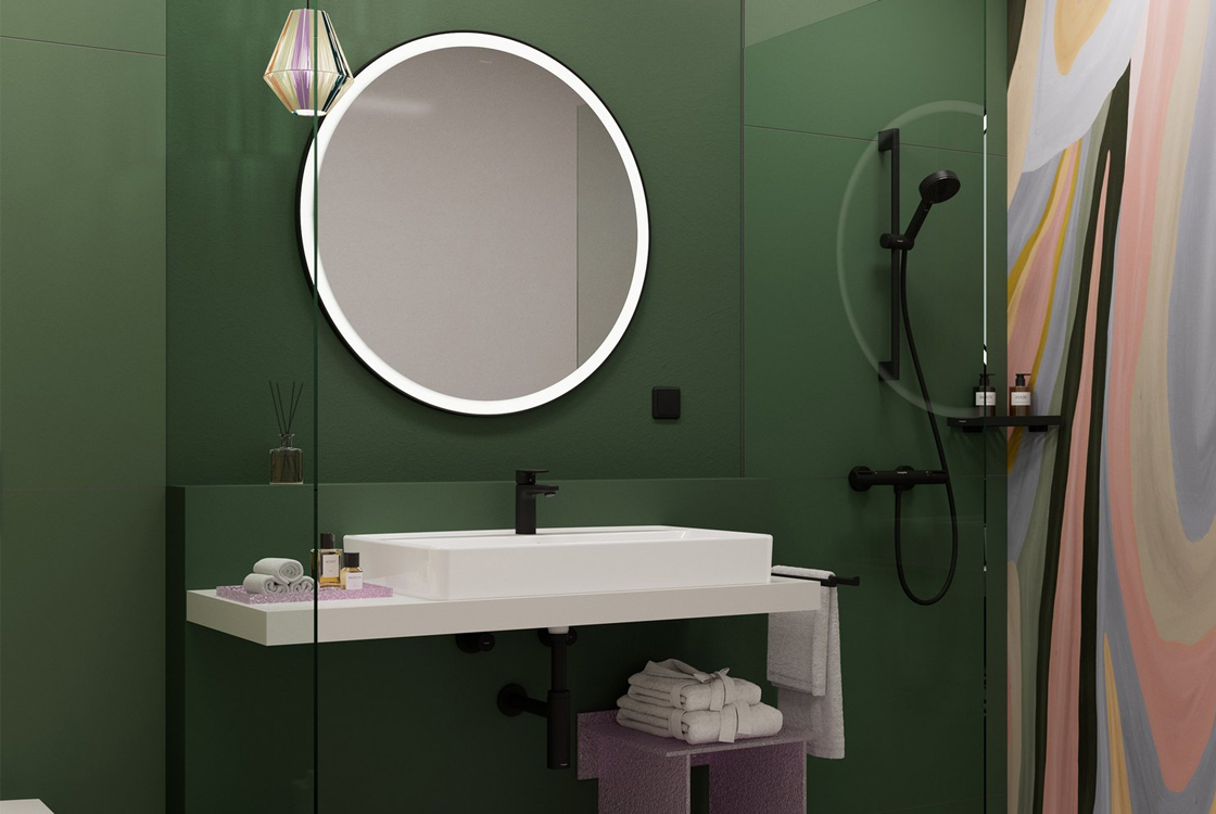 Зеркало Hansgrohe Xarita Lite S LED 900/30 Matt Black 54967670 отзывы - изображения 5