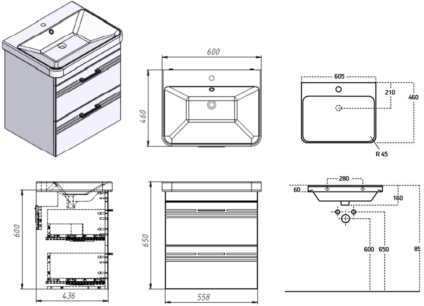 Devit Urbanis, 60 см (454060BE) Габаритні розміри