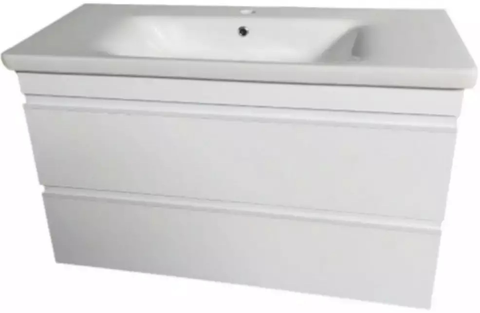 Тумба з умивальником Devit Frame, 100 см (753100W) ціна 19459 грн - фотографія 2