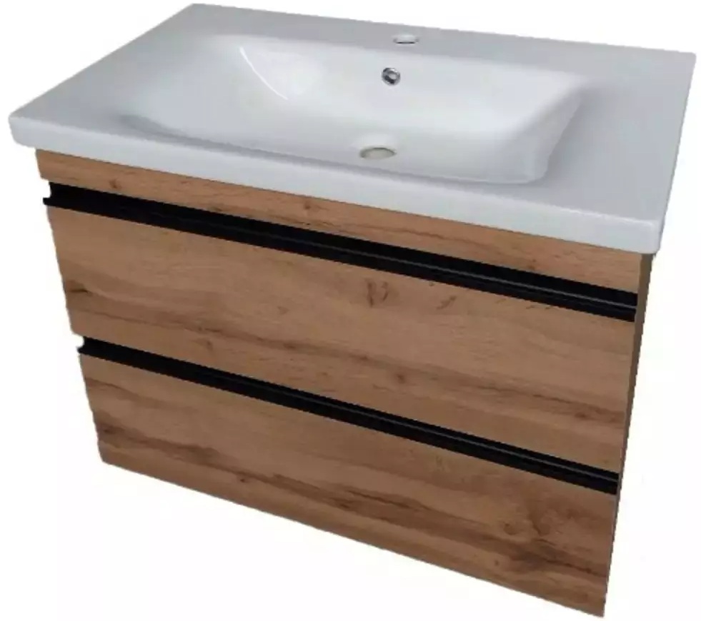 Тумба з умивальником Devit Frame, 100 см (753100O) ціна 19459 грн - фотографія 2