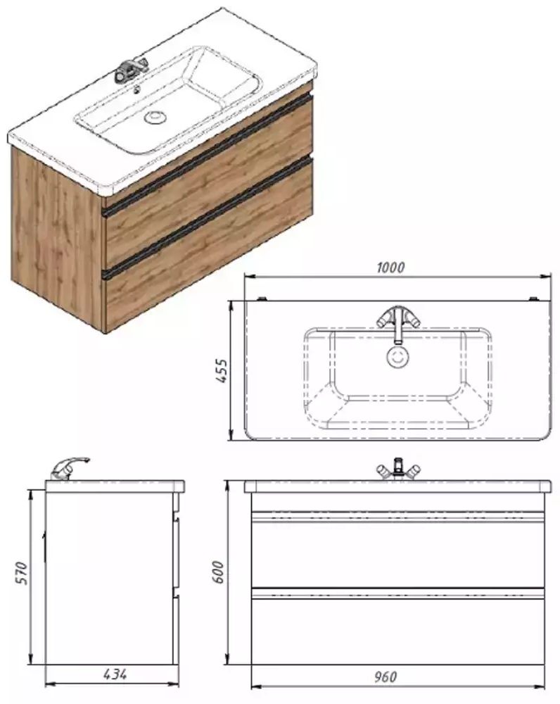 Devit Frame, 100 см (753100O) Габаритні розміри