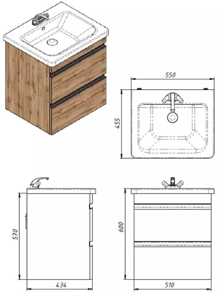Devit Frame, 55 см (753055O) Габаритні розміри