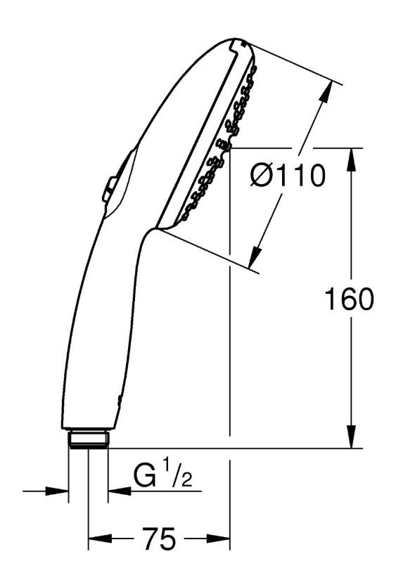 Grohe Tempesta 110 (261612433) Габаритные размеры