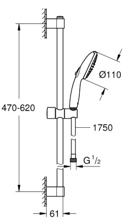 Grohe Tempesta 110 (2759830E) Габаритні розміри