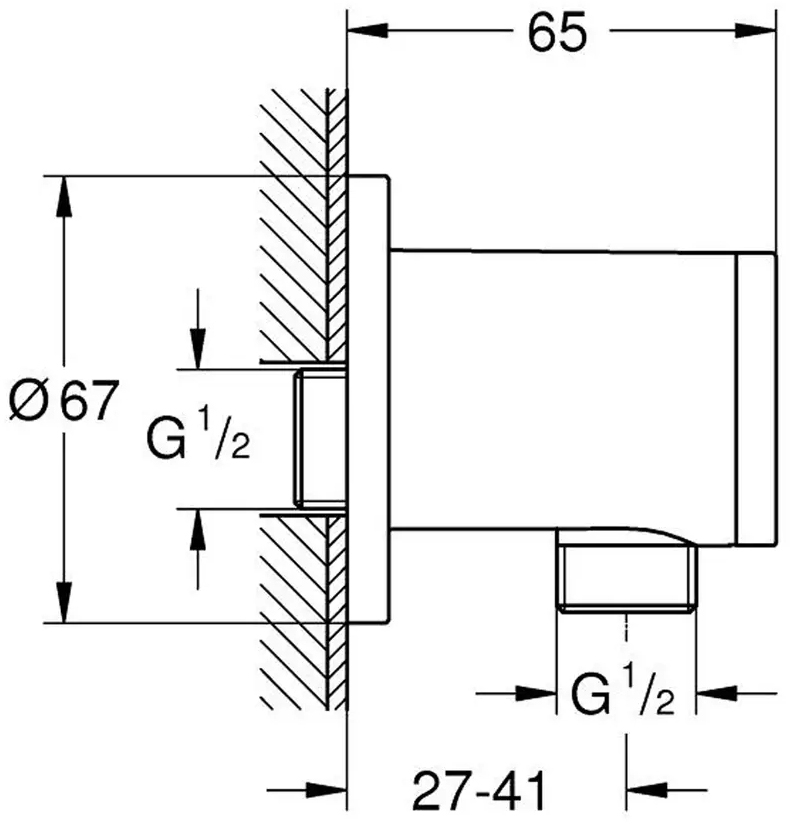 Grohe Tempesta 28671001 Габаритні розміри