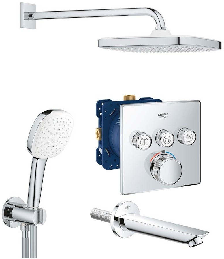 Душова система Grohe Grohtherm Tempesta 250 Cube UA26415SC6 ціна 36567 грн - фотографія 2