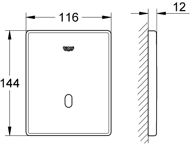 Grohe Tectron Skate (37321SD1) Габаритні розміри