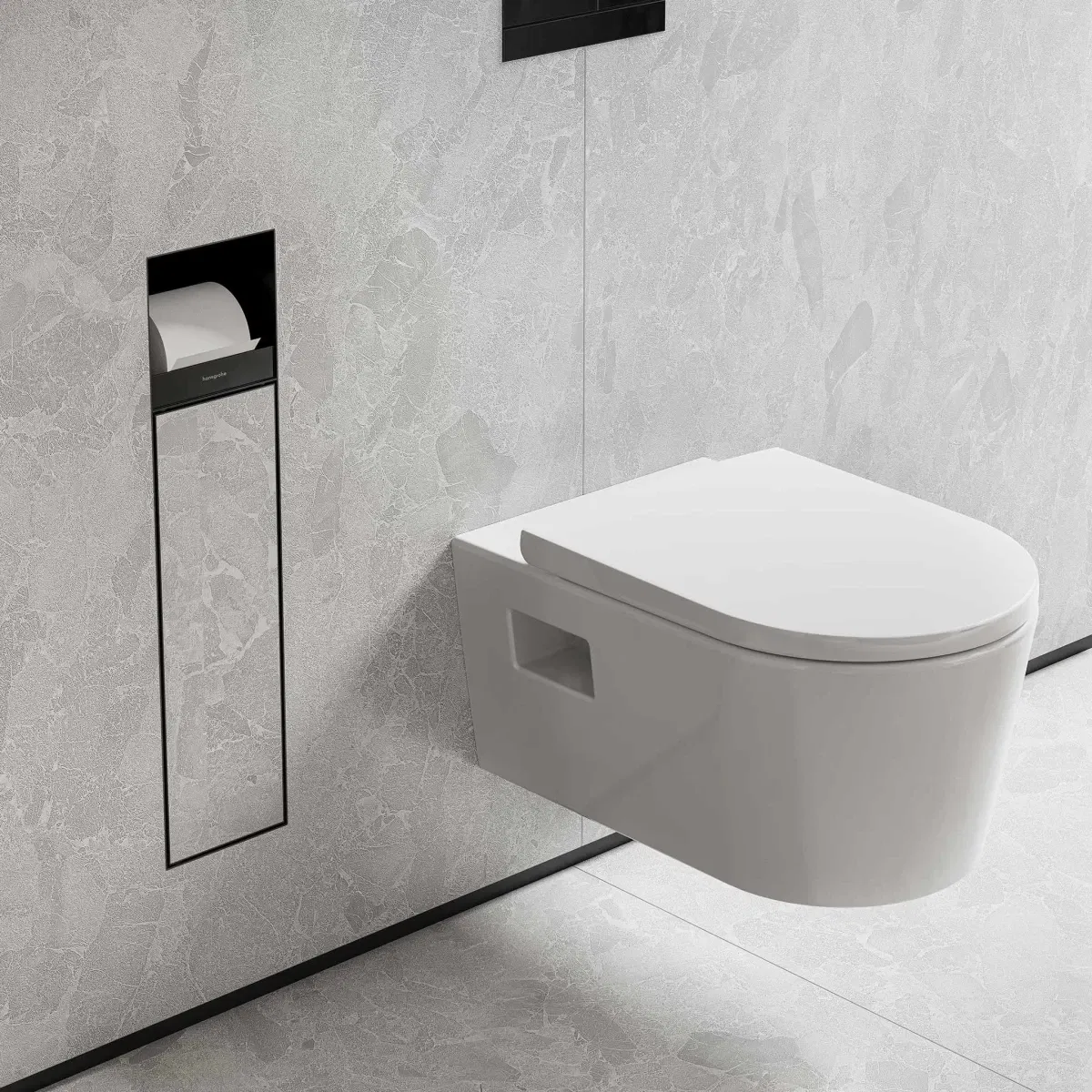 в продаже Держатель туалетной бумаги Hansgrohe XtraStoris Rock Matt Black 56062670 - фото 3