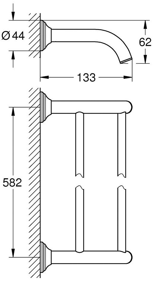 Grohe Essentials Authentic (40654001) Габаритні розміри