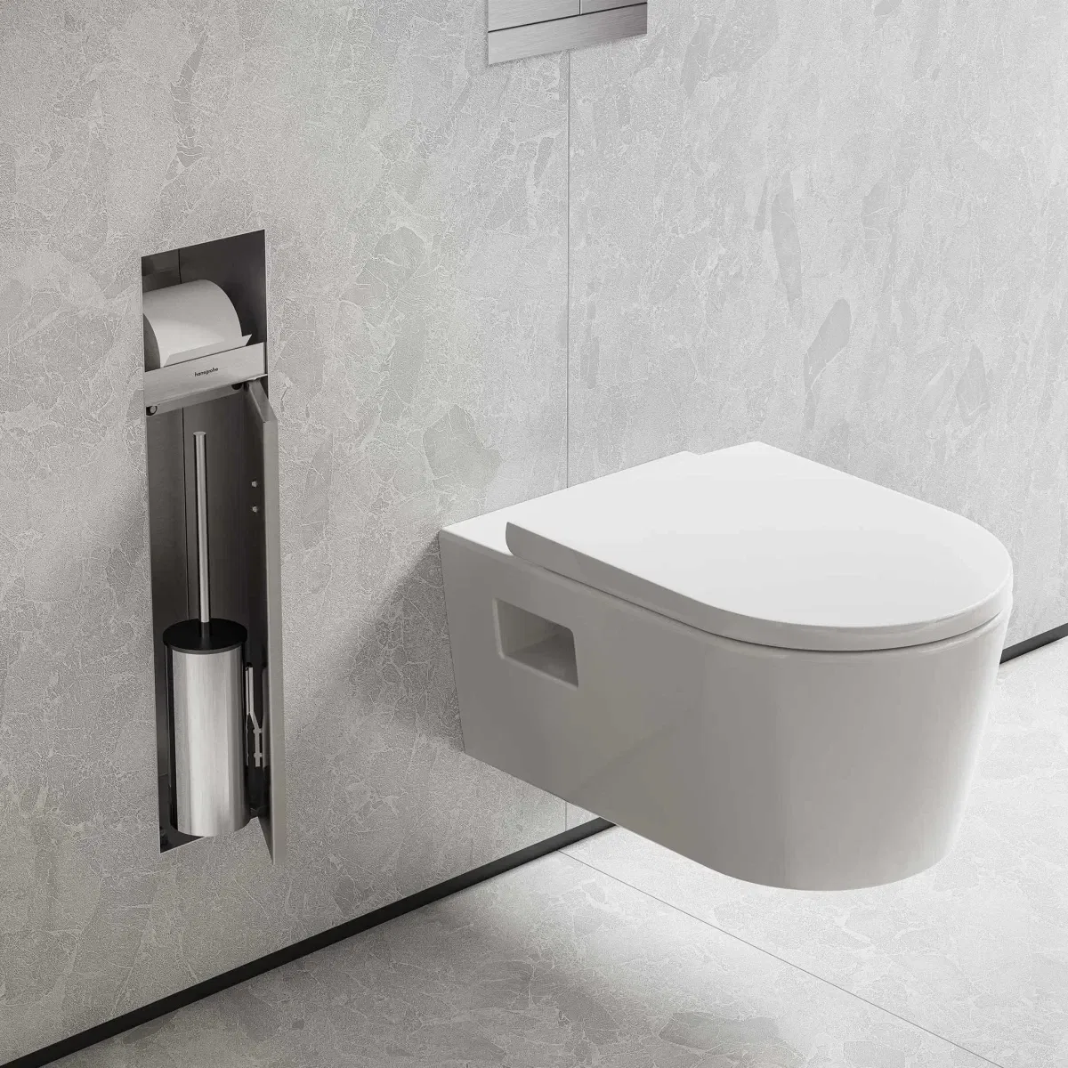 в продаже Держатель туалетной бумаги Hansgrohe XtraStoris Rock Brushed Stainless Steel 56062800 - фото 3