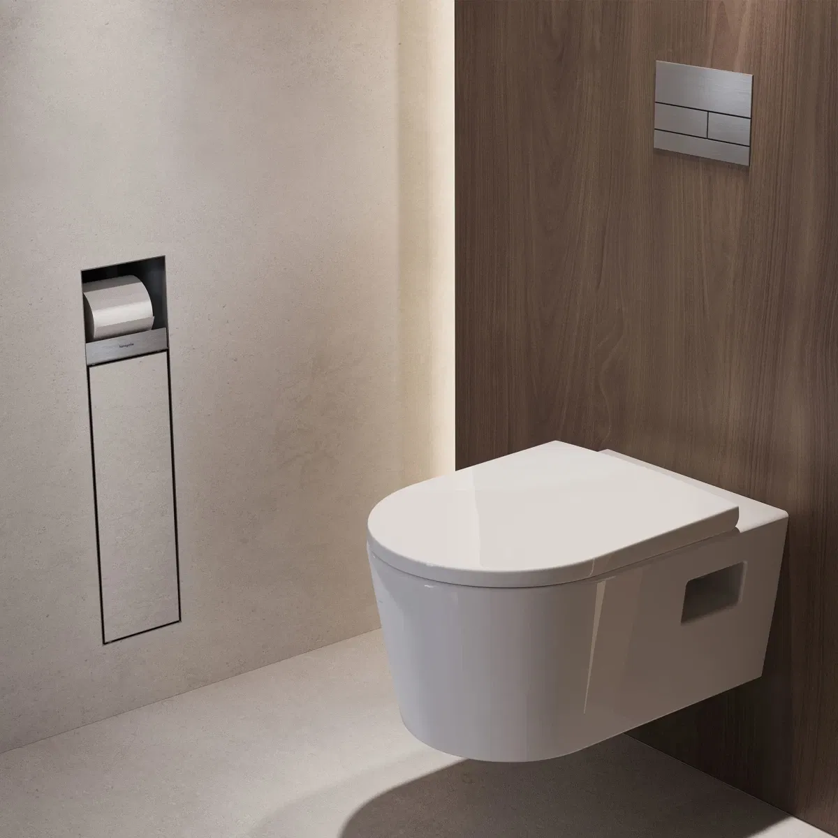 Держатель туалетной бумаги Hansgrohe XtraStoris Rock Brushed Stainless Steel 56062800 отзывы - изображения 5