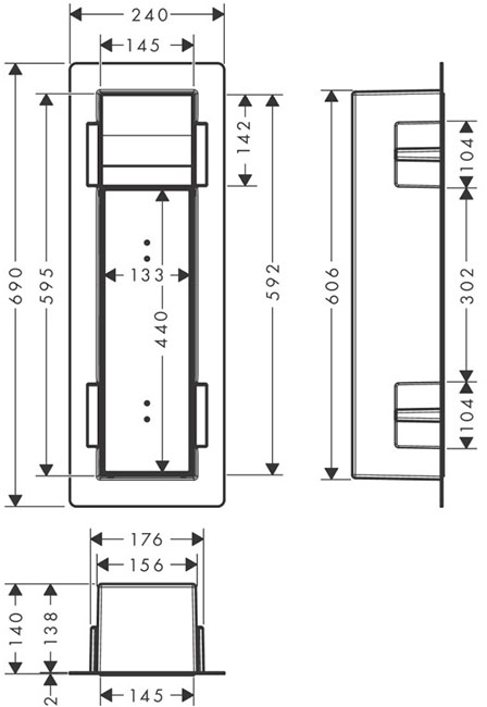 Hansgrohe XtraStoris Rock Matt White 56062700 Габаритные размеры