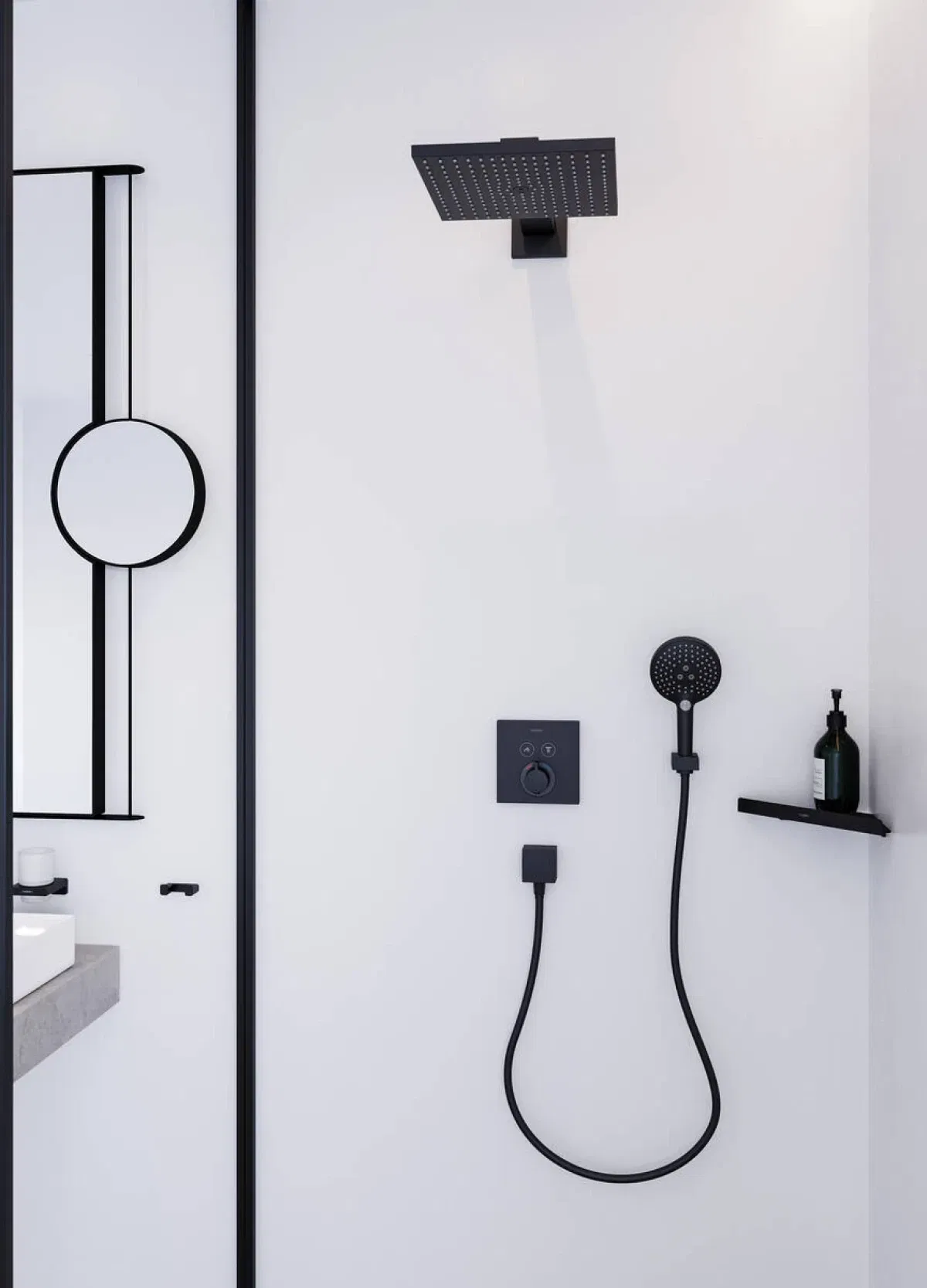 Зеркало для бритья Hansgrohe AddStoris Matt Black 41791670 цена 7448 грн - фотография 2
