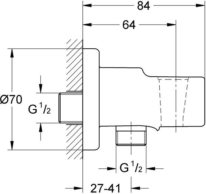 Grohe BauEdge UA11104000 Габаритные размеры
