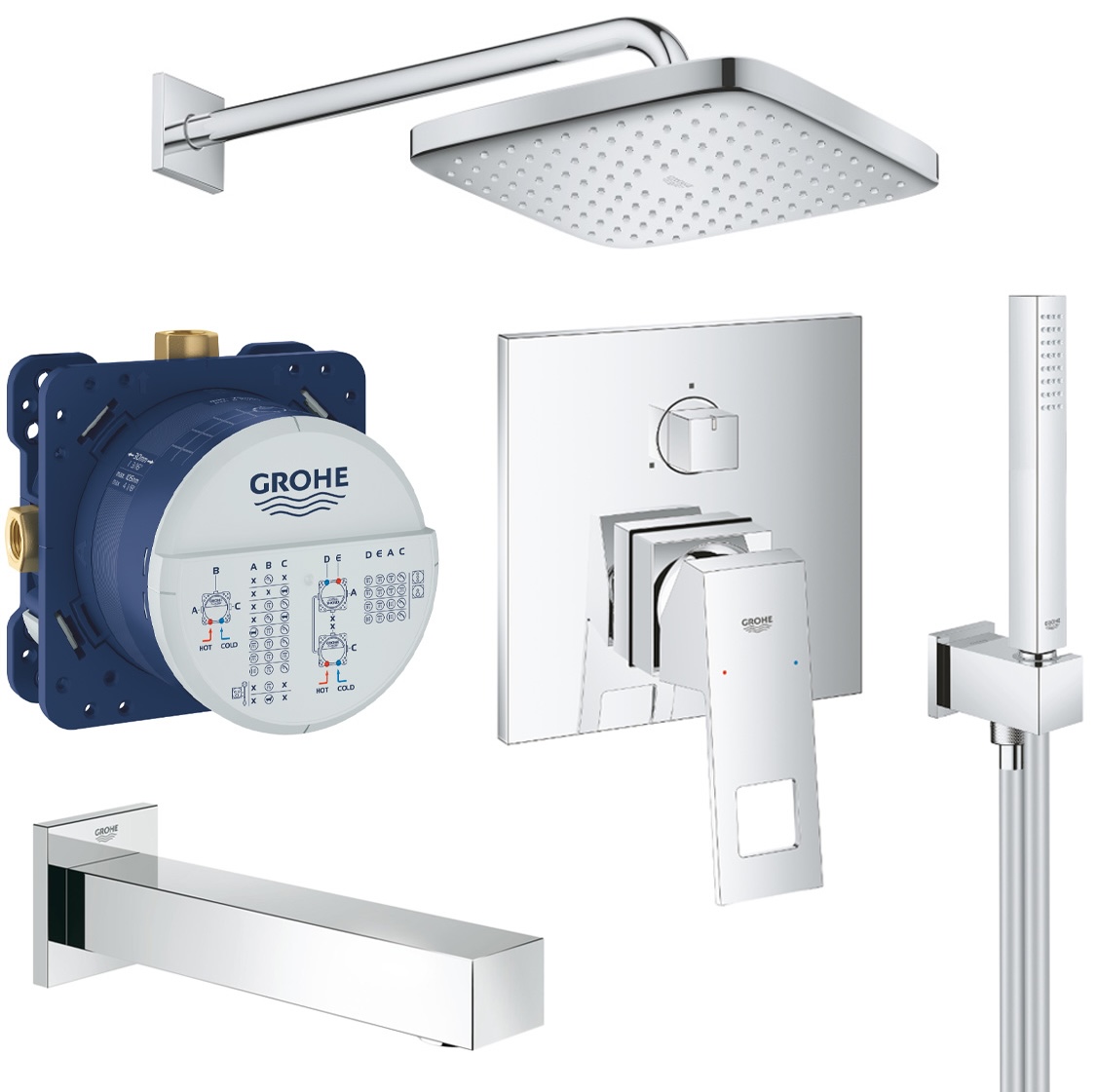 Душова система прихованого монтажу Grohe Eurocube Tempesta Cube 250 UA26417SC2