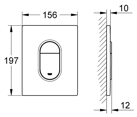 Grohe Arena Cosmopolitan 38844KV0 Габаритные размеры