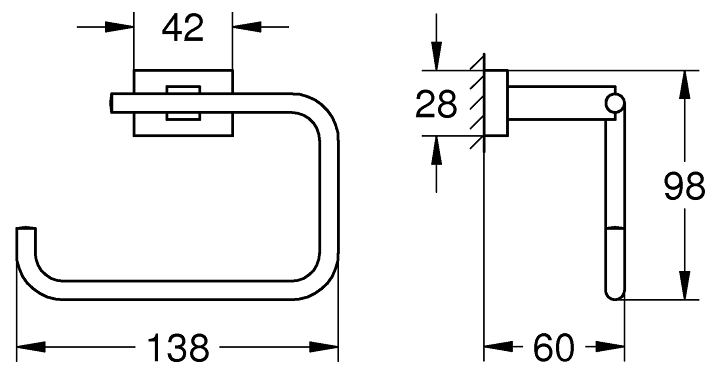 Grohe Essentials Cube (40507AL1) Габаритные размеры