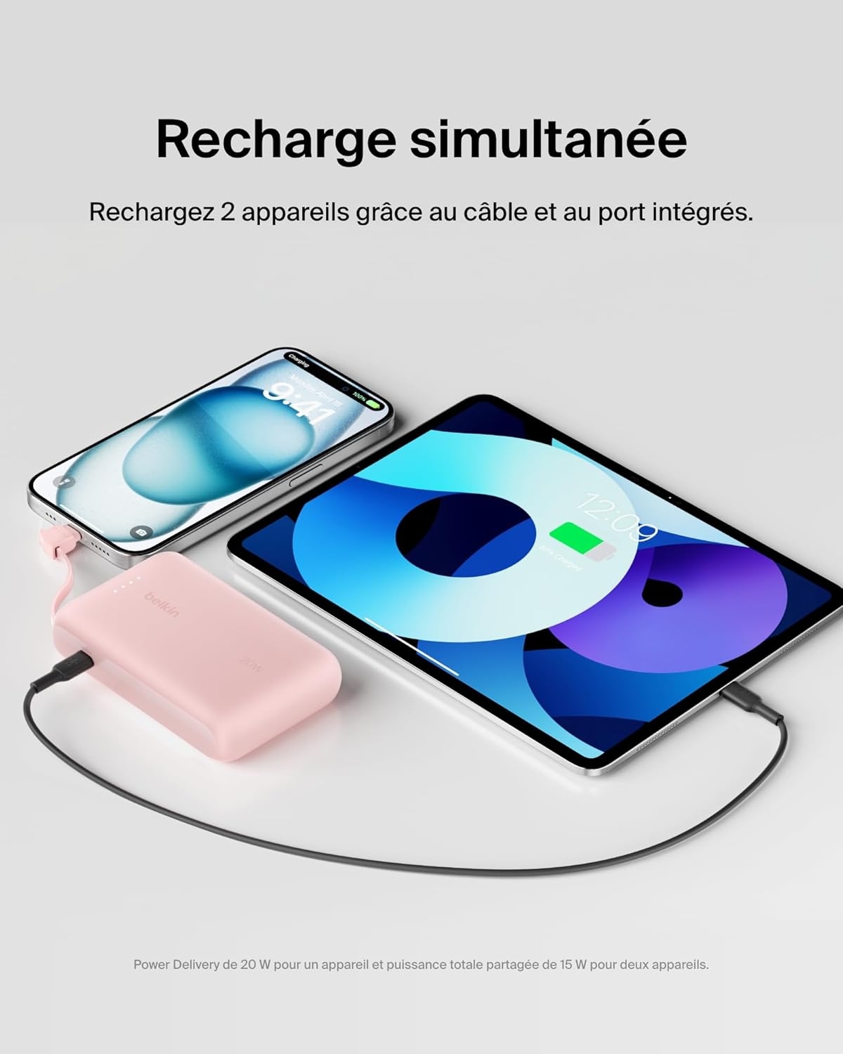 Повербанк Belkin 10000mAh, 20W, USB-C, Pink (BPB021HQPK) характеристики - фотография 7