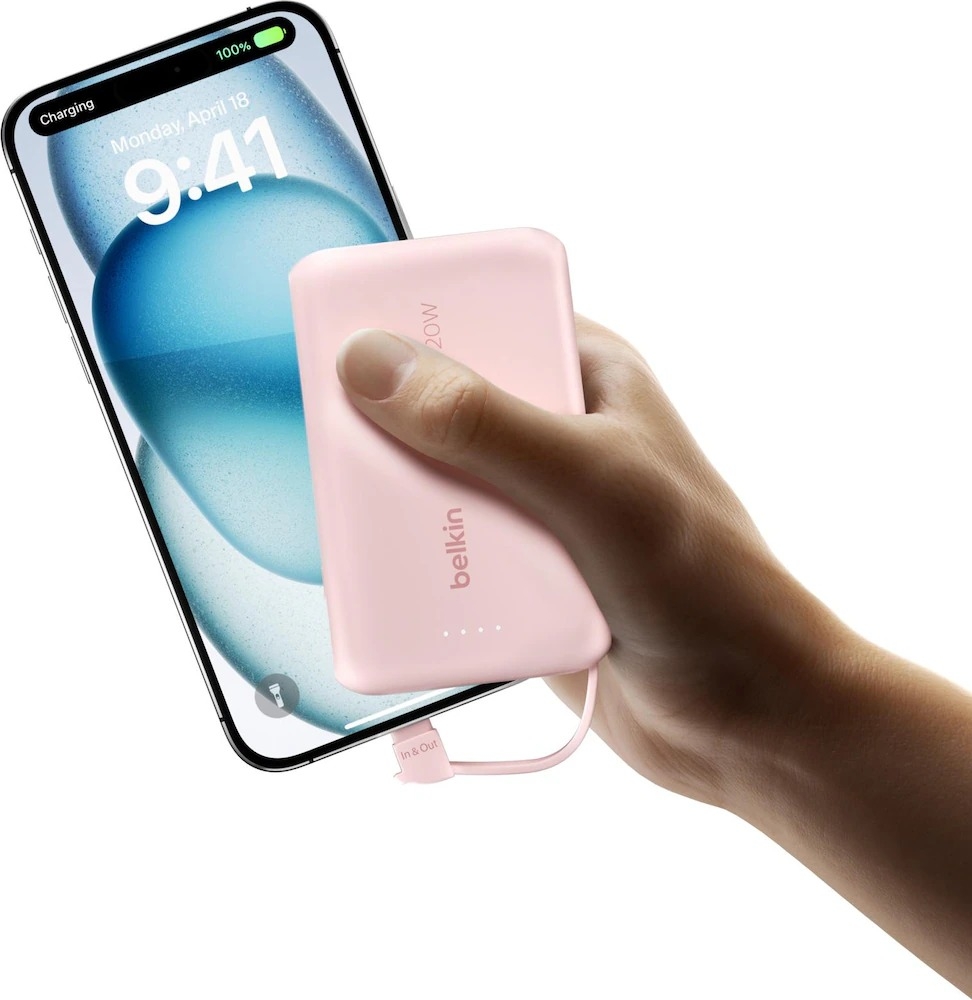 обзор товара Повербанк Belkin 10000mAh, 20W, USB-C, Pink (BPB021HQPK) - фотография 12