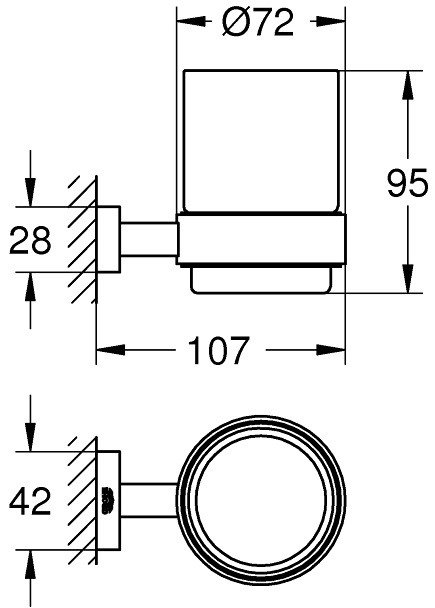 Grohe Essentials Cube (40755001) Габаритні розміри