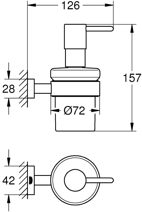 Grohe Essentials Cube (40756001) Габаритные размеры