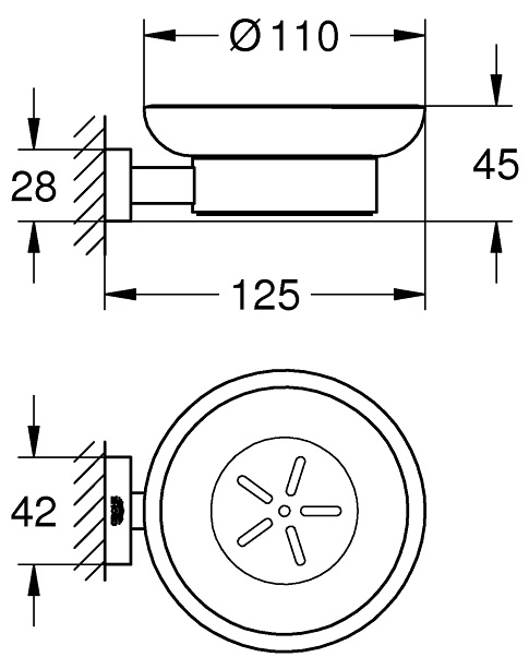 Grohe Essentials Cube (40754001) Габаритні розміри