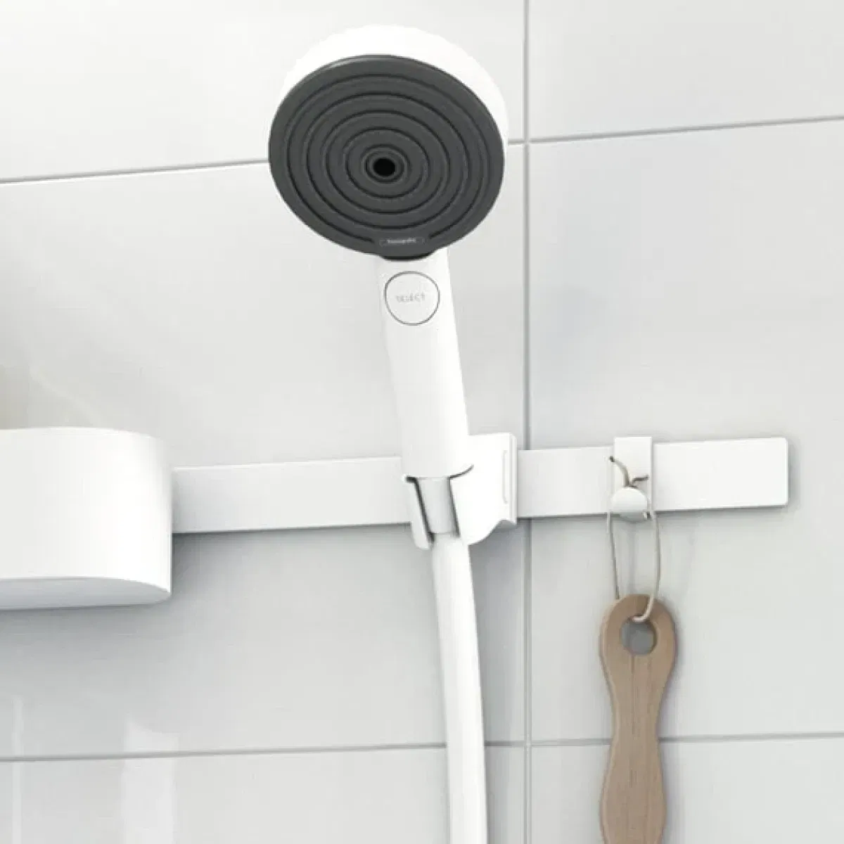 Душовий тримач Hansgrohe WallStoris Matt White 27917700 ціна 1383 грн - фотографія 2