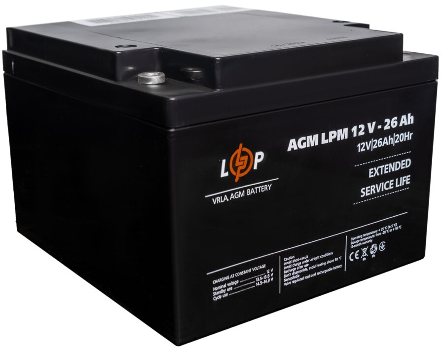 Аккумулятор LogicPower AGM LPM 12V - 26 Ah под болт М5 (22883) отзывы - изображения 5