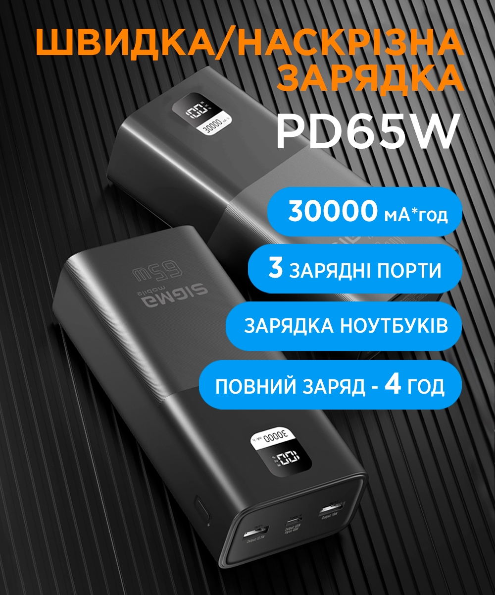 Повербанк Sigma mobile X-Power 30000mAh Black (SI30A6QLX) обзор - фото 8