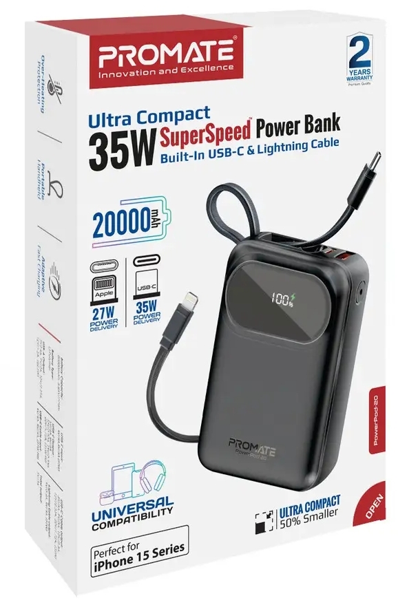 Promate PowerPod-20 20000mAh 35W Black (powerpod-20.black) в магазине в Киеве - фото 10