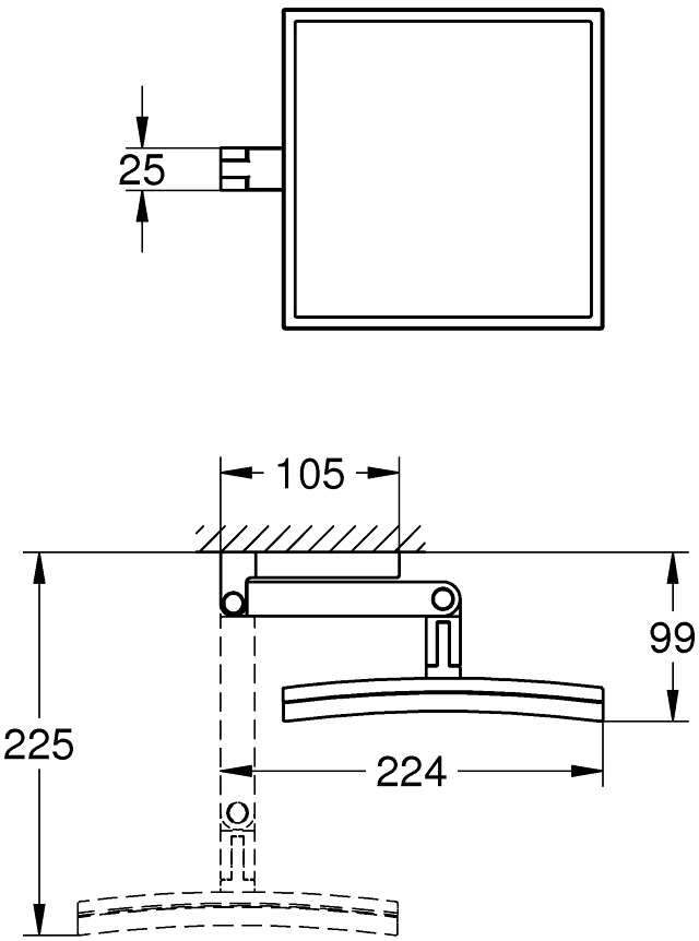 Grohe Selection Cube (40808000) Габаритные размеры
