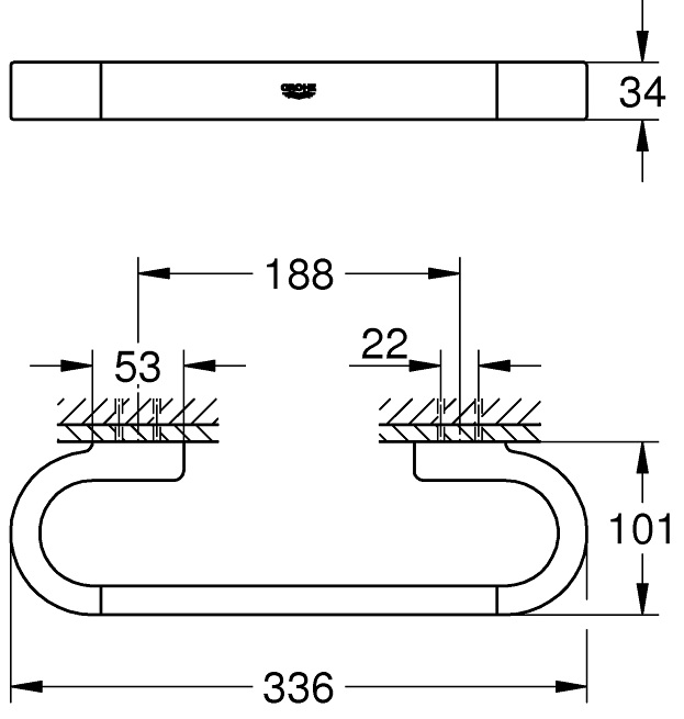 Grohe Selection (41064000) Габаритні розміри
